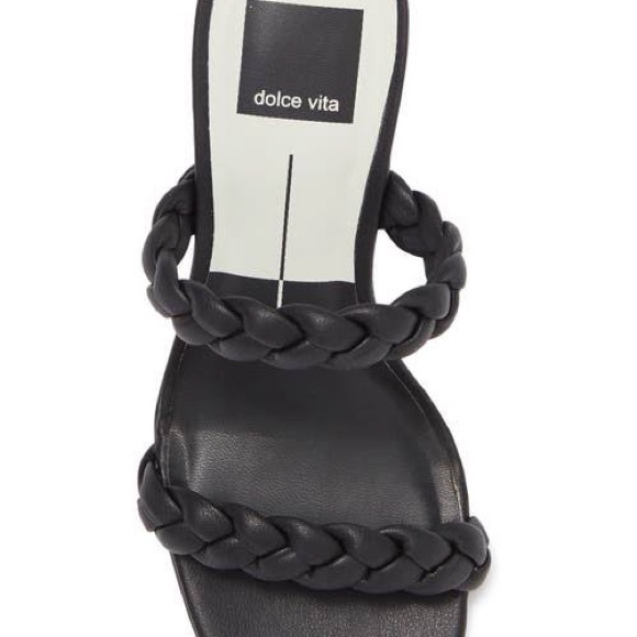 DOLCE VITA NIARI BRAIDED SQUARE TOE SANDALS BLACK NWOT SZ 8.5 - Picture 5 of 16